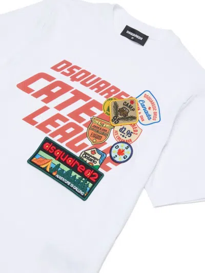 Dsquared2 T-shirt With Logo And Patch Applications In White
