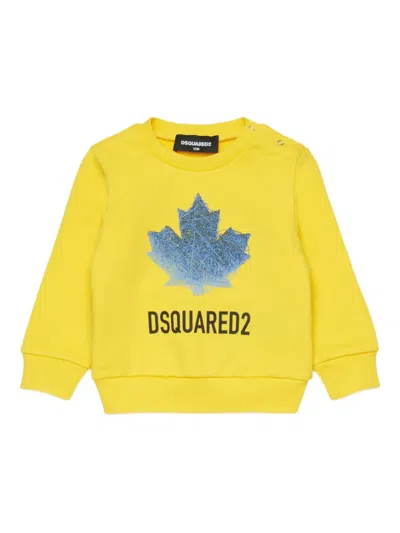 Dsquared2 Logo-graphic Crew-neck Sweatshirt In Yellow