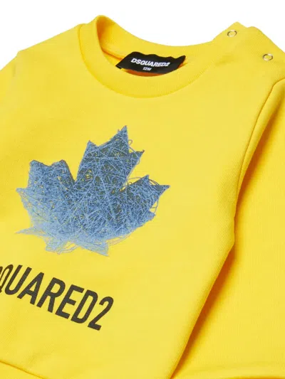 Dsquared2 Logo-graphic Crew-neck Sweatshirt In Yellow