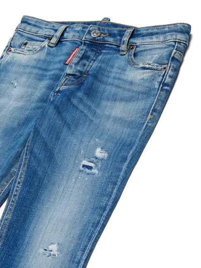 Dsquared2 Distressed-effect Cotton Jeans In Blue