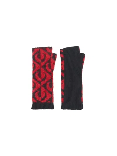 Marine Serre Moon Fingerless Gloves In Red