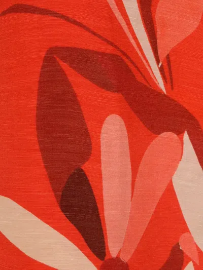 Raquel Diniz Lena Printed V-neck Maxi Dress In Orange