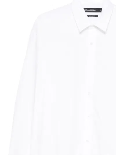 Karl Lagerfeld Logo-patch Shirt In White