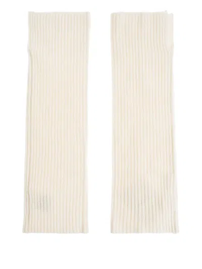 Lisa Yang Ribbed Gloves In Neutral