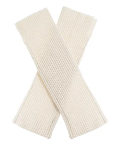 Lisa Yang Ribbed Gloves In Neutral