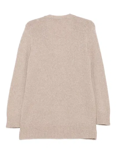 Le Tricot Perugia Buttoned Cardigan In Neutral