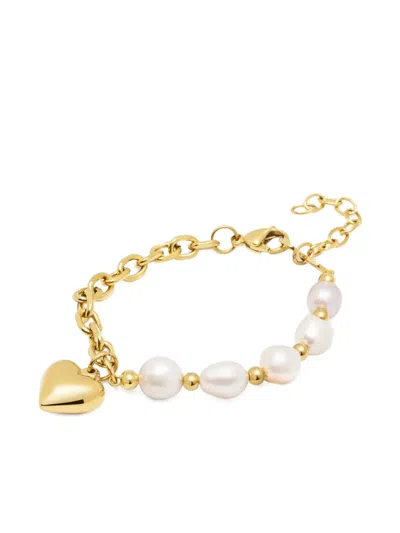Nialaya Jewelry Cable-chain Pearl-embellishment Love Bracelet In Gold