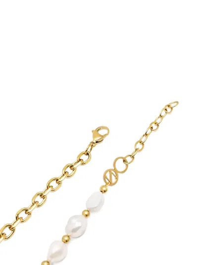 Nialaya Jewelry Cable-chain Pearl-embellishment Love Bracelet In Gold