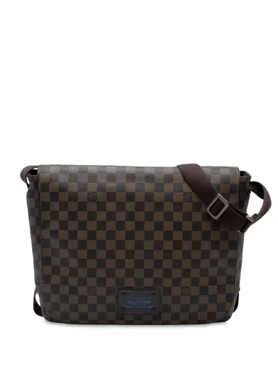 Pre-owned Louis Vuitton 2008 Damier Ebene Brooklyn Gm Crossbody Bag In Brown