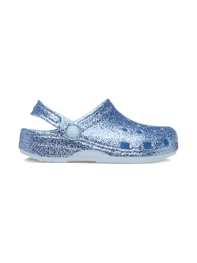 Crocs Classic Glitter Clogs In Blue