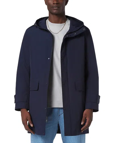 Andrew Marc Tucker Hooded Rain Jacket In Blue