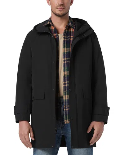 Andrew Marc Tucker Hooded Rain Jacket In Black