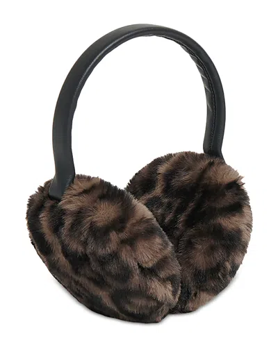 Apparis Esme Leopard Print Faux Fur Earmuffs In Brown