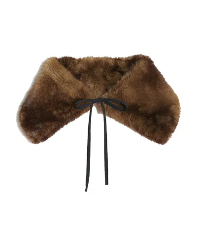 Apparis Eliza Faux Fur Collar In Brown
