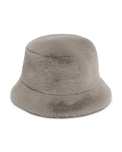 Apparis Amara Faux Fur Bucket Hat In Gray