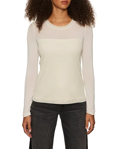Sanctuary Sparkle Mesh Crewneck Top In Neutral