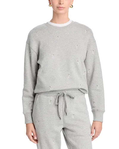 Rails Varsity Cheers Embroidered Cotton Graphic Sweatshirt In Gray