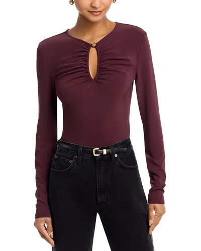 Frame The Keyhole Long Sleeve Top In Multi