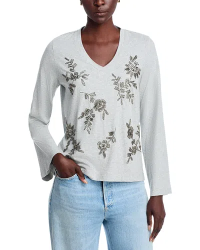 Johnny Was Heather Kimono Sleeve Tee In Gray