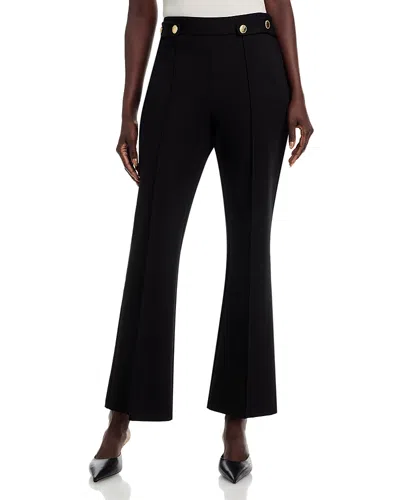 T Tahari Flared Leg Pants With Buttons In Black