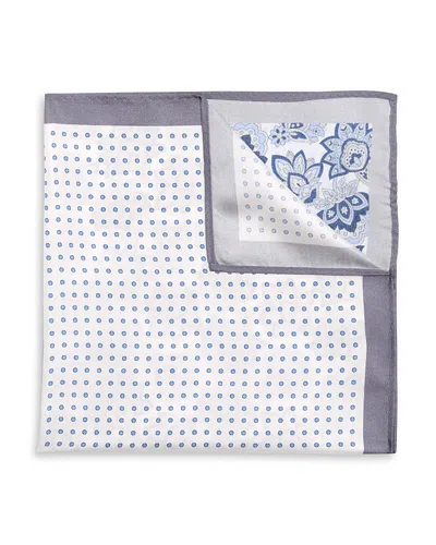 The Men's Store At Bloomingdale's Floral & Dot Silk Pocket Square - Exclusive In Gray
