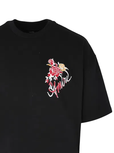 Amiri Roses T-shirt In Black
