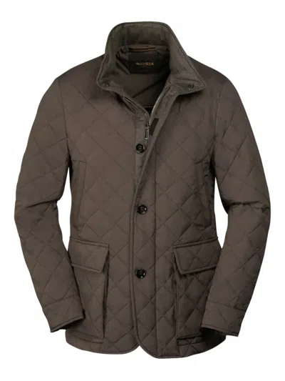 Moorer Kesten Quilted Jacket In Brown