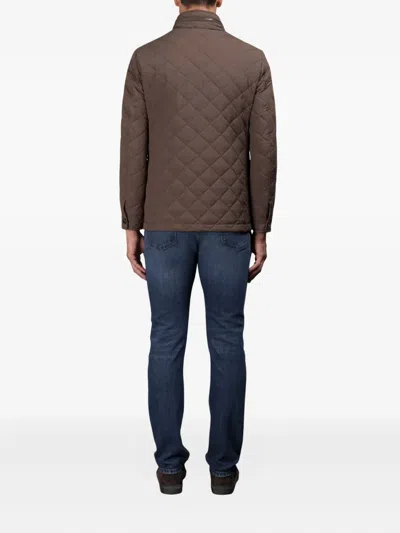 Moorer Kesten Quilted Jacket In Brown