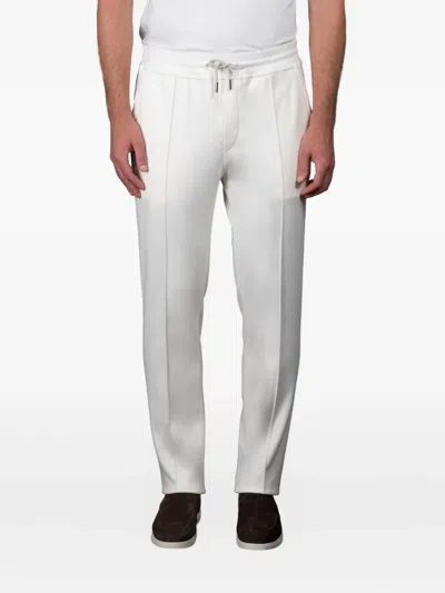 Moorer Crispin Drawstring Track Pants In White