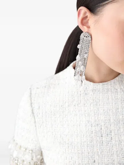 Carolina Herrera Teardrop Tassle Clip-on Earrings In Multi