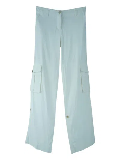 Pre-owned Theory Linen Cargo Pants In White