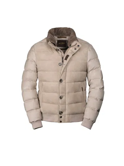 Moorer Sheepskin Padded Jacket In Neutral