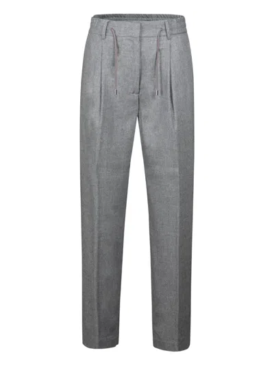 Moorer Drawstring-waist Pleated Trousers In Multi