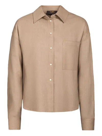 Moorer Chest-pocket Shirt In Neutral