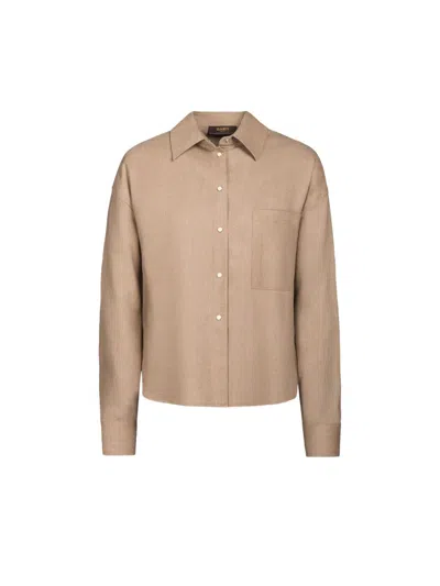 Moorer Chest-pocket Shirt In Neutral