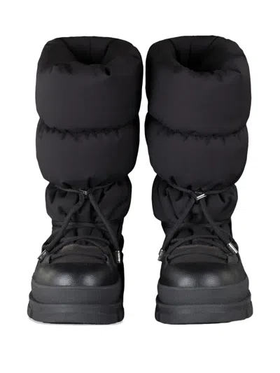 Moorer Arly-pu3 Padded Lace-up Boots In Animal Print