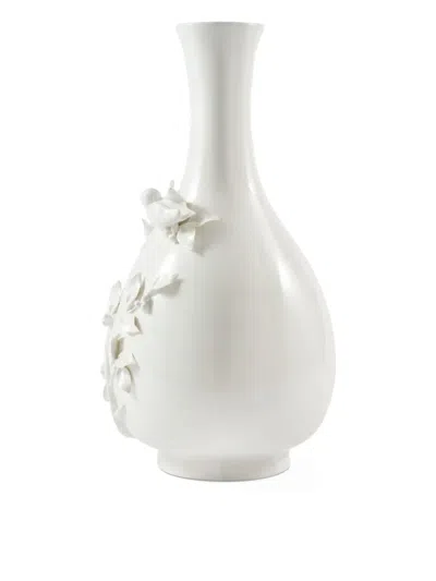 Polspotten Bird-adorned Porcelain Vase In White