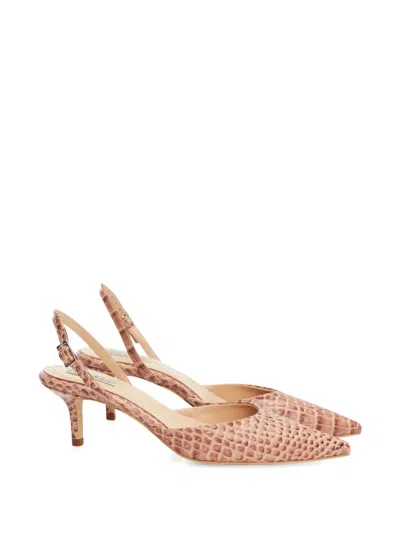 Smiling Shoes Bella Crocodile-effect Slingback Pumps In Animal Print