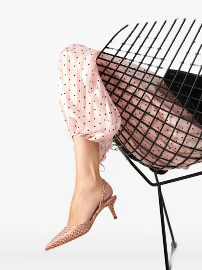 Smiling Shoes Bella Crocodile-effect Slingback Pumps In Animal Print