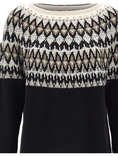 Elena Miro' Geometric-embellished Mini Dress In Multi