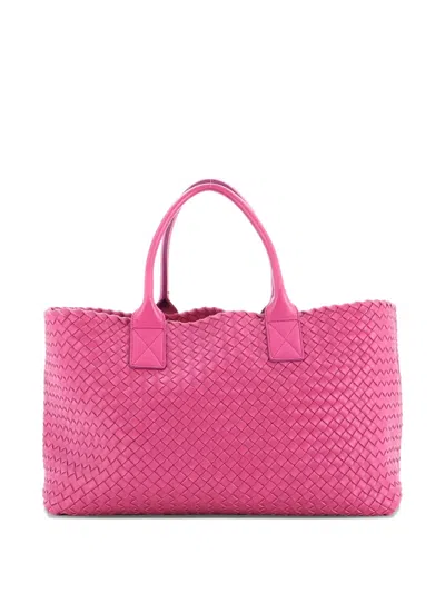 Pre-owned Bottega Veneta Cabat Intrecciato Nappa Medium Tote Bag In Pink
