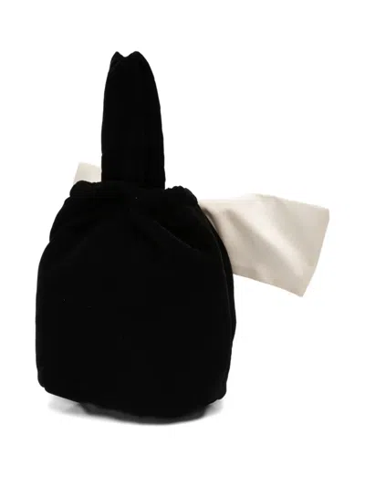 Never Fully Dressed Bow-detail Clutch Detail In Black