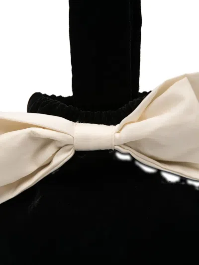 Never Fully Dressed Bow-detail Clutch Detail In Black