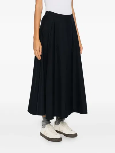 Add A-line Midi Skirt In Blue