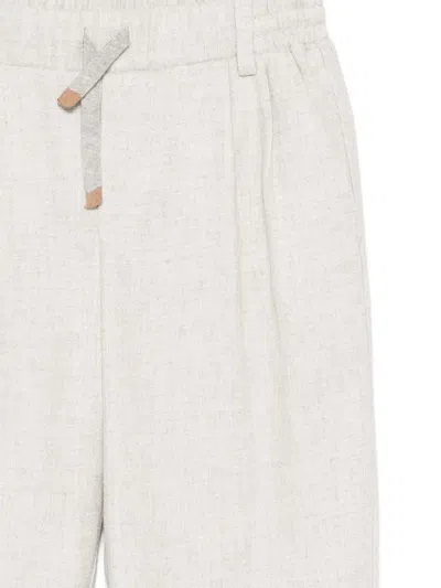 Eleventy Drawstring Trousers In Neutral