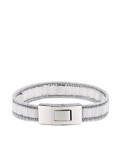 Nialaya Jewelry Stud-embellishment Jade Bracelet In White