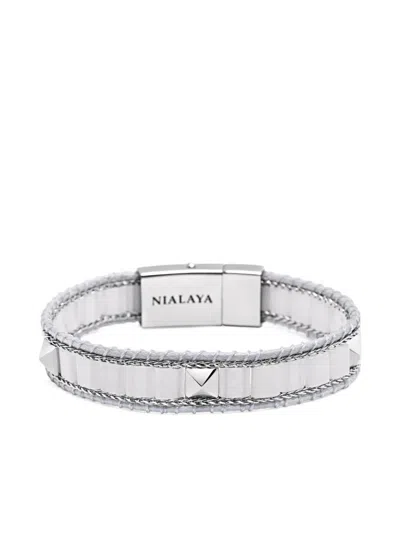 Nialaya Jewelry Stud-embellishment Jade Bracelet In White