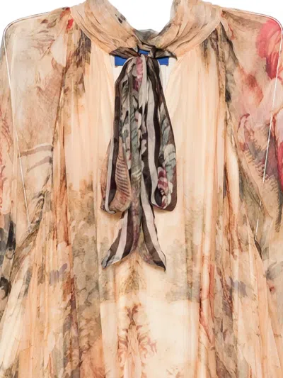 Mes Demoiselles Floral-pattern Ruffled Dress In Neutral