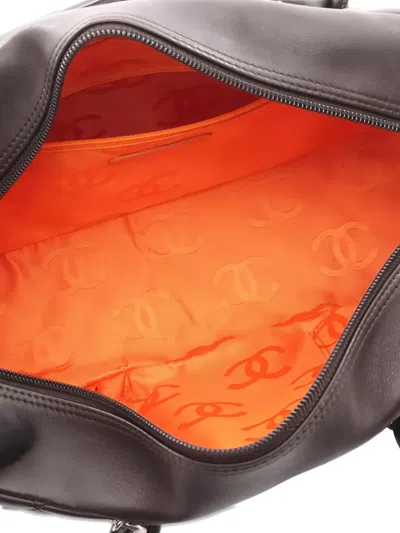 Pre-owned Chanel 2005-2006 Cambon Line Bowling Bag Diamond-quilted Shoulder Bag In Brown