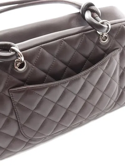 Pre-owned Chanel 2005-2006 Cambon Line Bowling Bag Diamond-quilted Shoulder Bag In Brown